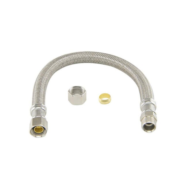 Brasscraft 3 8 In X 12 In Braided Polymer Faucet Connector For