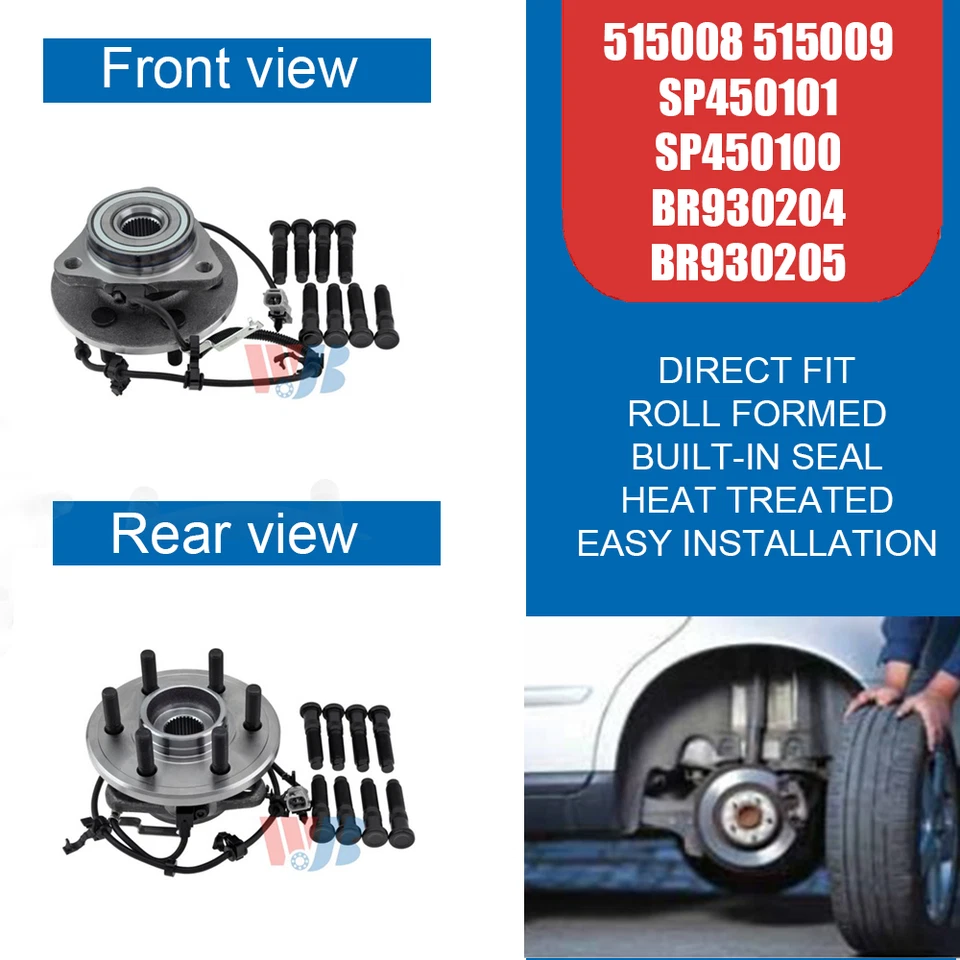 2x Front Wheel Hub Bearing Left Right Fit for Dodge Dakota Durango 515008 515009 Foto 2 de 4