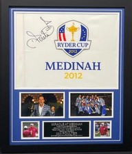 Ian Poulter SIGNED Medinah 2012 Ryder Cup PIN FLAG With Exact PROOF AFTAL COA