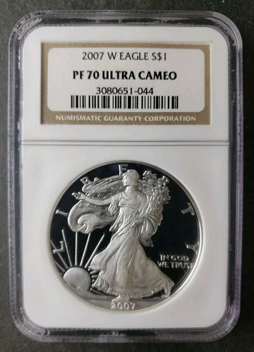 2007 W Proof $1 American Silver Eagle Dollar NGC PF70 Ultra Cameo