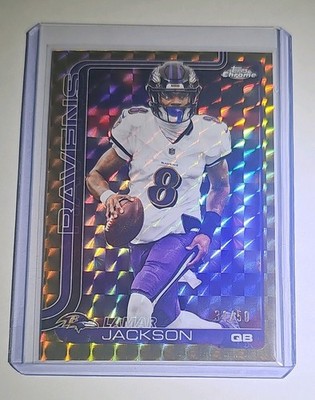 2025 Topps Chrome - LAMAR JACKSON Gold Geometric Refractor /50 