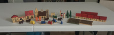 Vintage German Erzgebirge Wooden Village Houses Toys Figures Animals Play Set