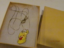 NEW Pikachu Pokemon Charm gold tone Necklace 16 w/gift box
