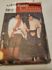 Simplicity 8913 Men Scottish Highlander Celtic Kilt Pattern L XL Uncut FF