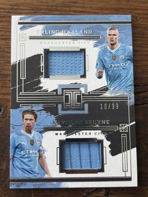 Erling Haaland De Bruyne 2023-24 Impeccable Dual Materials Relic 30/99