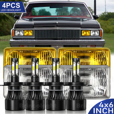 4pcs 4x6 H4 Led Headlights Hilo Sealed Beam For 1977-1986 Chevrolet Caprice A 4pcs 4x6 H4 Led Headlights Hilo Sealed Beam For 1977-1986 Chevrolet Caprice A