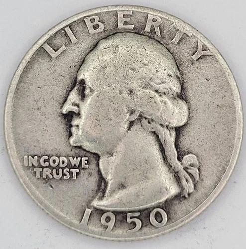1950-D Washington Quarter 90% Silver Coin / You Buy What You See