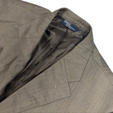 Polo Ralph Lauren Mens 100 Wool 3-Button Blazer Brown Herringbone Italy 46R