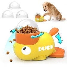 Dog Puzzle Feeder Interactive Cat Food Treat Dispenser Cartoon Duck Press Pet