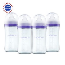 Lansinoh Anti Colic Glass Baby Bottles 4 Count Ounces Feeding Medium