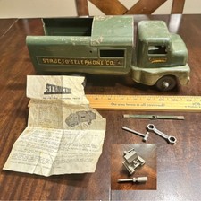 Vintage Structo Telephone Co. Metal Toy Truck With Tools  Instructions