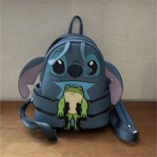 Loungefly Disney Lilo Stitch Stitch Mini Backpack holding frog