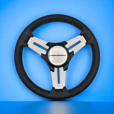 Model 15 Marine Steering Wheel Brushed Aluminum Spokes | Moomba | SPLINED HUB