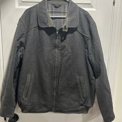 Steinbock Tyrol Austria Mens Wool Coat Flannel Lined Gray US 46 Distressed