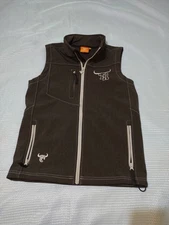COWBOY HARDWARE Vest M 3 pocket fleece lined brown med.weight full zip EUC