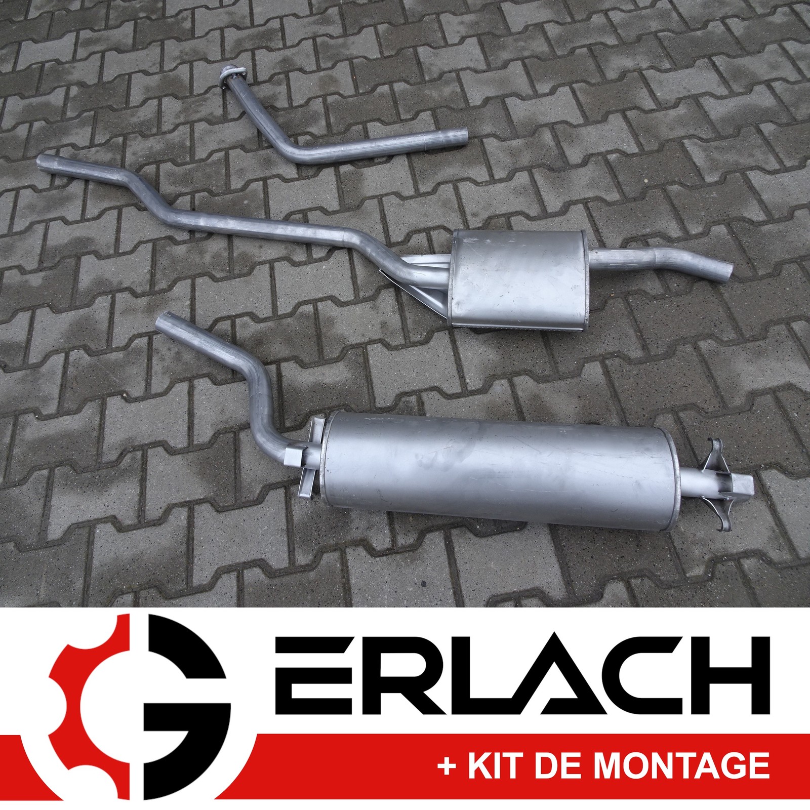 Silencieux d'échappement arrière pour Mercedes W123 200D et 240D en acier brut