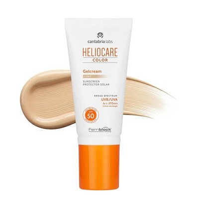 Heliocare Color Gel Cream SPF 50-Light,Tinted Sunscreen Advanced UVB/UVA Defense