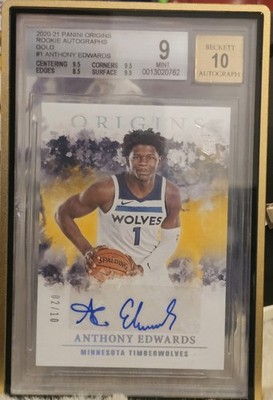 2020-Panini Origins -  ANTHONY EDWARDS ROOKIE AUTO🖋🪙GOLD 2/10☆ SSP  #RA-EDW 