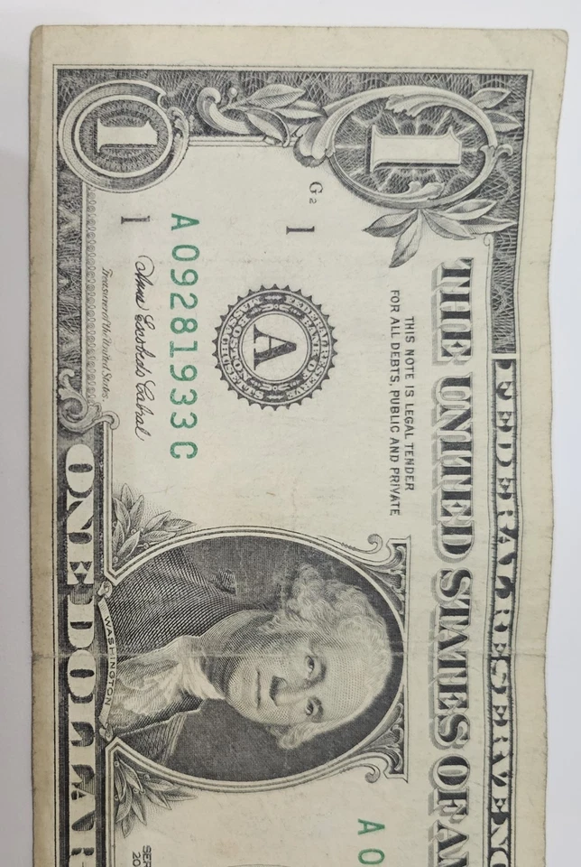 SEPTEMBER 28, 1933 BIRTHDAY ANNIVERSARY ONE DOLLAR FANCY NOTE  SN A 09281933 C - Image 3 of 4