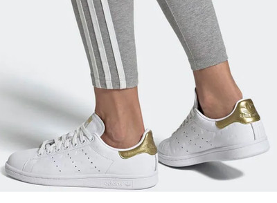 ADIDAS STAN SMITH LOW SNEAKERS TRAINERS WOMEN SHOES WHITE/GOLD SIZE 7 NEW