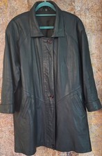 Damen Ledermantel Nappaleder Gr.  42 (  L , XL ) dunkel grün NEUw.