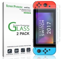 amFilm Tempered Glass Screen Protector for Nintendo Switch 2017 2-Pack