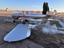 1946 ERCOUPE 415-C COMPLETE AIRFRAME, 3321 TT, POLISHED FUSELAGE, WRINKLES