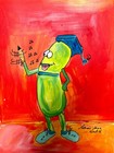 Colorful  Cartoon Figure Let's Draw 9"x12" Original Children's Paper Wall Art — photo 2