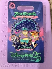 Disney Parks 2025 Zootopia Better Zoogether Opening Day Pin New