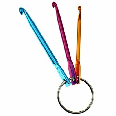 3pcs Crochet Hook Set Yarn Knitting Needles Mini w/ Keychain Top 3mm 4mm 5mm