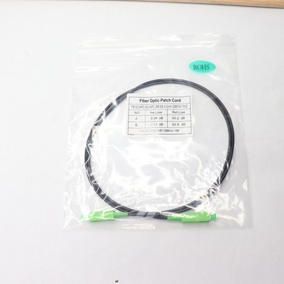 (50-Pk) Fiber Optic Patch Cord SC/APC to SC/APC Black 1M SCASCA813BKV-1M