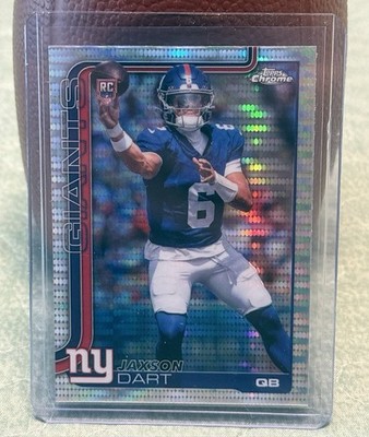 Jaxson Dart 2025 Topps Chrome Football PULSAR REFRACTOR RC #306 Giants