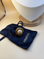 Agatha Paris Chunky Gold Pearl Ring, Sculptur...