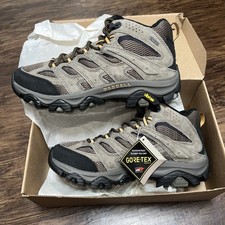 Merrell Mens Moab 3 Hiking Shoes Vibram Mid GTX Gore-Tex Walnut Size 9.5 Wide
