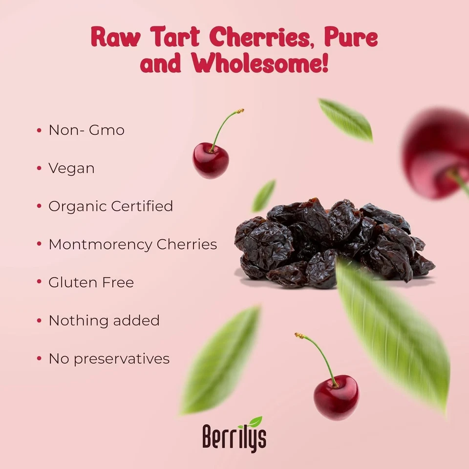 Delicious 5 lb Organic Unsweetened Pitted Dried Tart Cherries - Ideal for Salads - Image 3 of 4