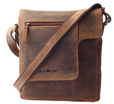 Greenburry Crossbody Brown Leather Bag Messenger Leather Bag 23x26x5cm