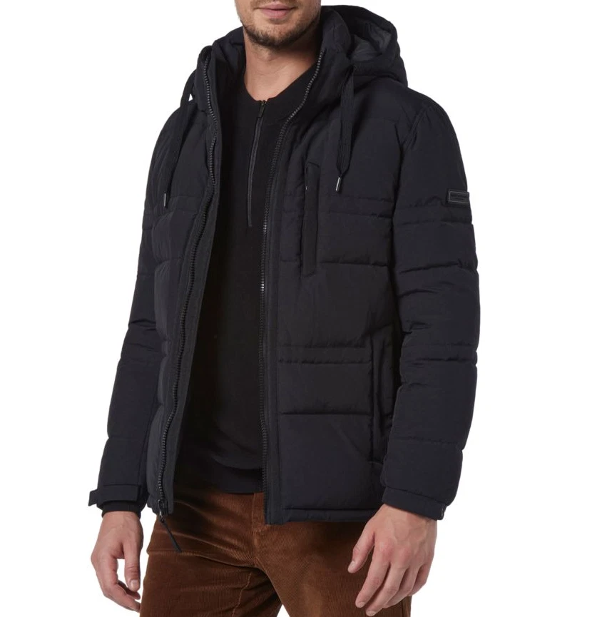 Andrew Marc Huxley Down-Filled Jacket Men's Large Black Coat Removable Hood NWT - Image 2 of 4