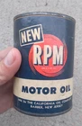 Vintage RPM Motor Oil Can Coin Bank Advertising