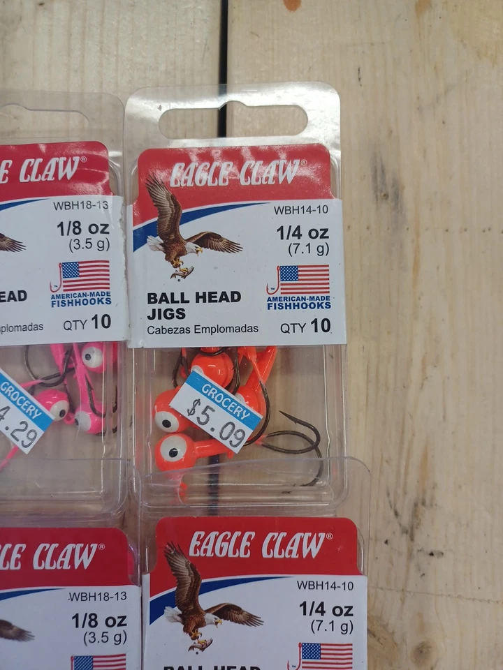 Lote de 9 paquetes 84ct Garra de águila 1/16 1/8 1/4 oz Plantillas Cabeza de bola Rosa Amarillo Naranja Foto 4 de 4