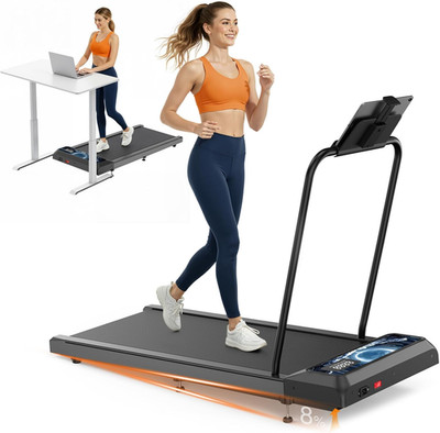 Walking with Incline Pad and Handle Bar, 3 in 1 Mini Walking Machine, 2.5HP Low