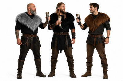 Erwachsene Kunstfell Wikinger Brustplatte Rüstung mittelalterlich heidnisch Krieger Kostüm