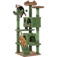 Yaheetech Cactus Cat Tree, 54.5in Tower w/Ramp, Animal-Ear Shaped Perch, Scratch