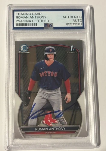 2023 1st Bowman Chrome Roman Anthony Signed Card Red Sox Auto PSA/DNA