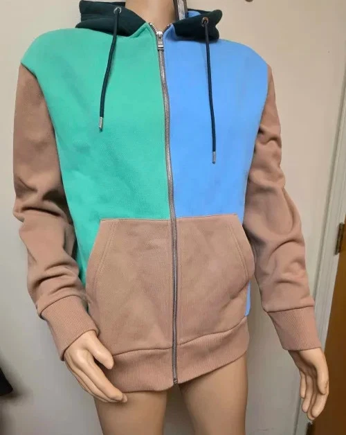 $248 BOSS Seeger 68 Men's Multicolor Color-Block Zip-Up Hoodie