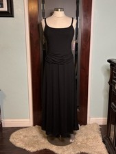Wild Fable Black Ruched Maxi Dress Sleeveless Side Gathered Women's Medium 35