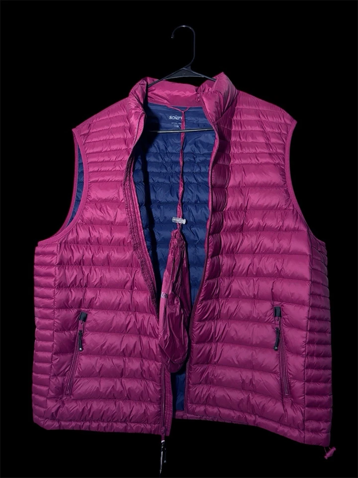 Solaris XL Natural Down Puffer Vest Red Full Zips NWT and Holder Men’s - Image 2 of 4
