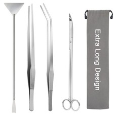 Aquarium Aquascape Tools Kit 15in, 4 in 1 Anti-Rust Aquatic Plant Aquascaping...