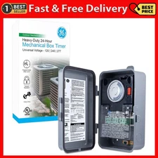 GE 24-hour Mechanical Pool Timer Switch, 2HP 40A Load Capacity Pool Pump Time...