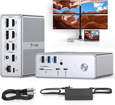 Quad Monitor Dock USB C DisplayLink Adapter