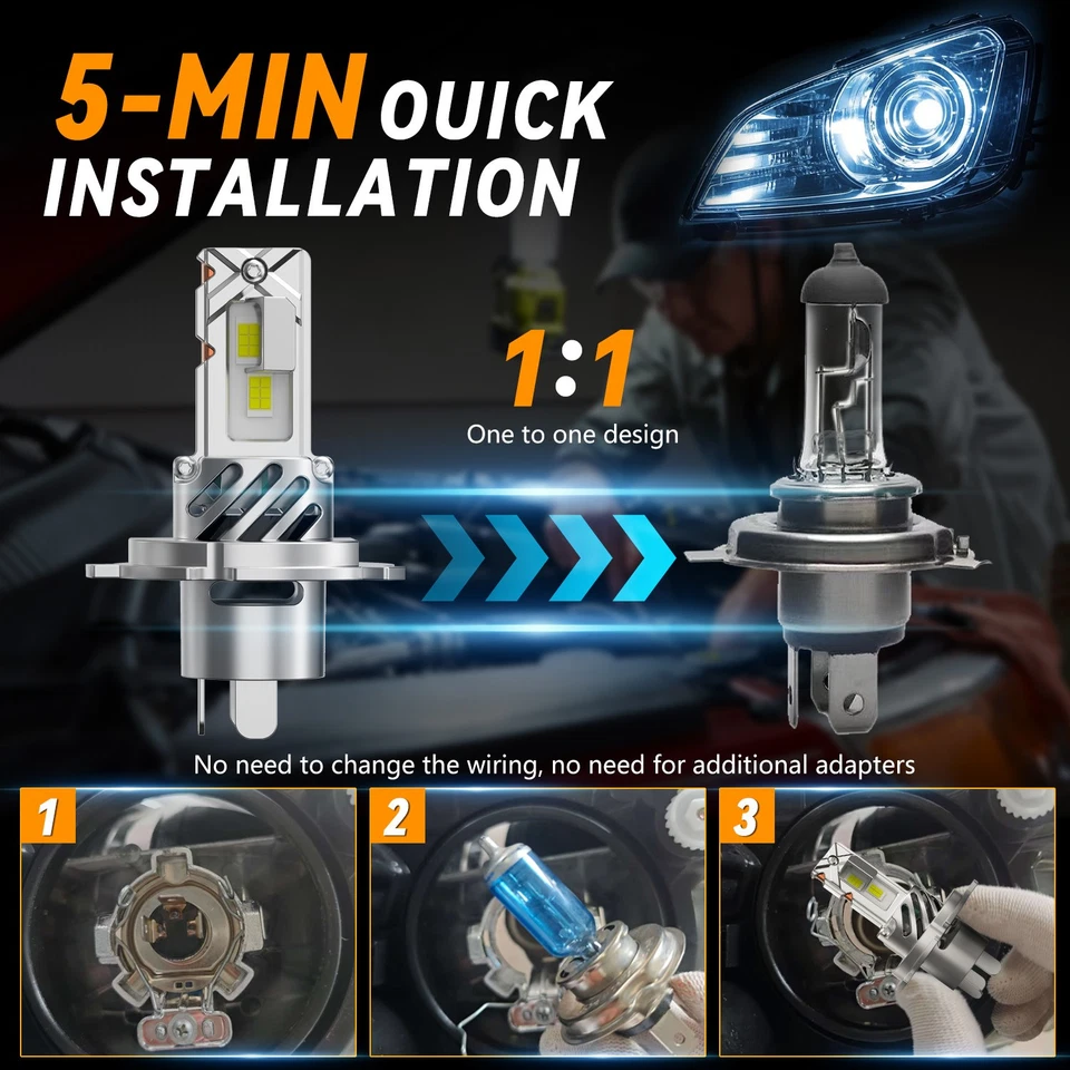 Faros LED de haz alto-bajo H4 para camioneta Isuzu 1984-1995 2 piezas 5x7 7x6"" Foto 2 de 4